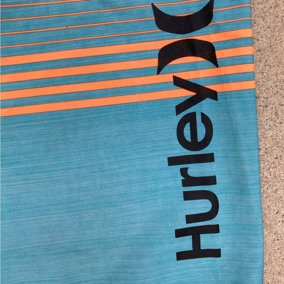 Men's Hurley Turquoise Phantom Board Shorts 38  Poly Logo Surf Beach Sun STAINED - Picture 2 of 15